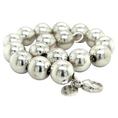 Tiffany & Co Estate Ball Ball Bracelet 7.5" Silver 10 mm 