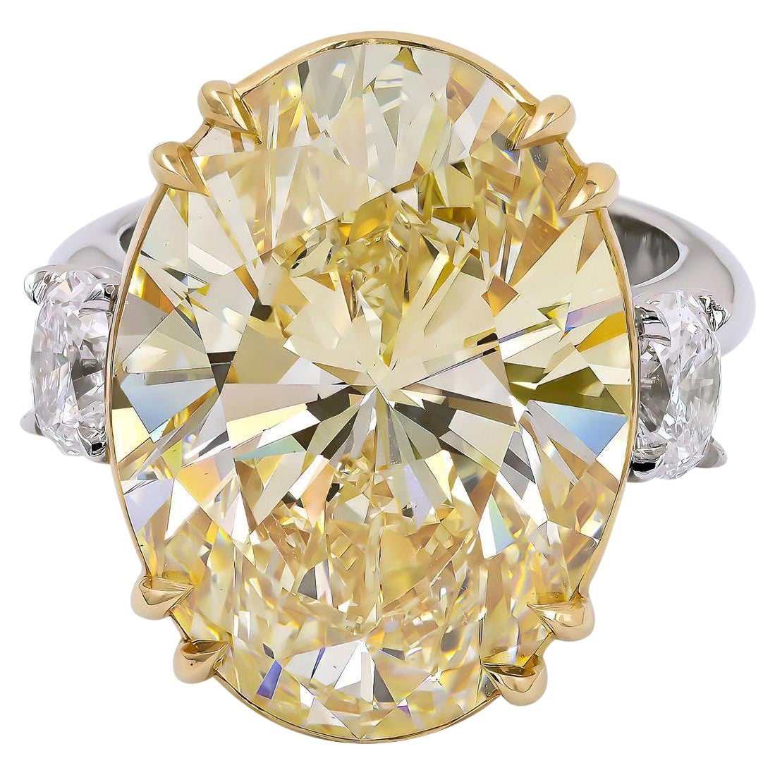 Spectra Fine Jewelry 20,17 Karat GIA zertifizierter hellgelber Fancy-Diamantring
