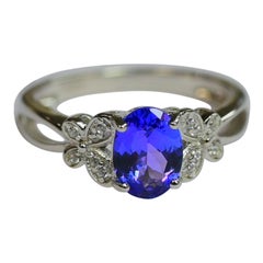Natural Tanzanite Solitaire Ring for Women, Girls in White Gold/Platinum  Decem