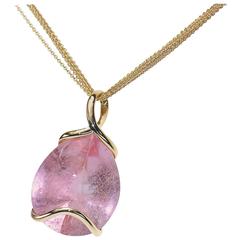 Samuel Getz Morganite Gold Pendant Necklace 