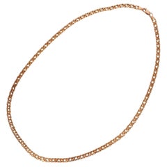 Retro 4.75mm Fancy Double Cuban Curb Link Necklace Russian Gold 585
