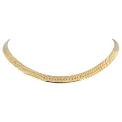 Collana A Link a spina di pesce in oro giallo 14 carati