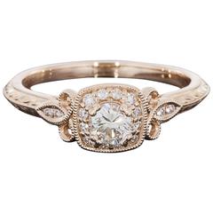 .42 Carats Diamonds Gold Halo Engagement Ring