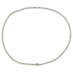 Used Beautiful 16.88ctw Natural Diamond Tennis Necklace in 14Kt White Gold