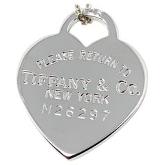 Tiffany & Co.925 Silver Heart White Gold Plated Charm Pendant