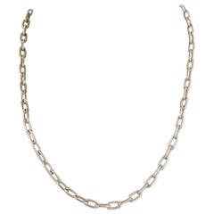 Cartier Spartacus 18k White Gold Oval Link Chain Necklace 