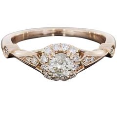 .69 Carats Diamonds Gold Halo Engagement Ring