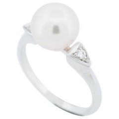 Mikimoto, bague Akoya en perles et diamants de 8,4 mm Pt950