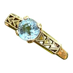 Art Deco Aquamarin Ring Hochzeit Verlobung Stacking Ring Antike Solitär