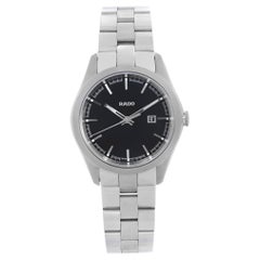 Rado Hyperchrome Acero inoxidable Esfera negra Reloj de cuarzo para mujer R32110153