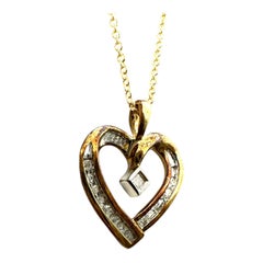 10K Yellow Gold .15 Carat Diamond Heart Pendant 