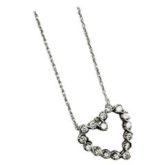 .30 Carat White Gold bezel Set Diamond Heart Pendant