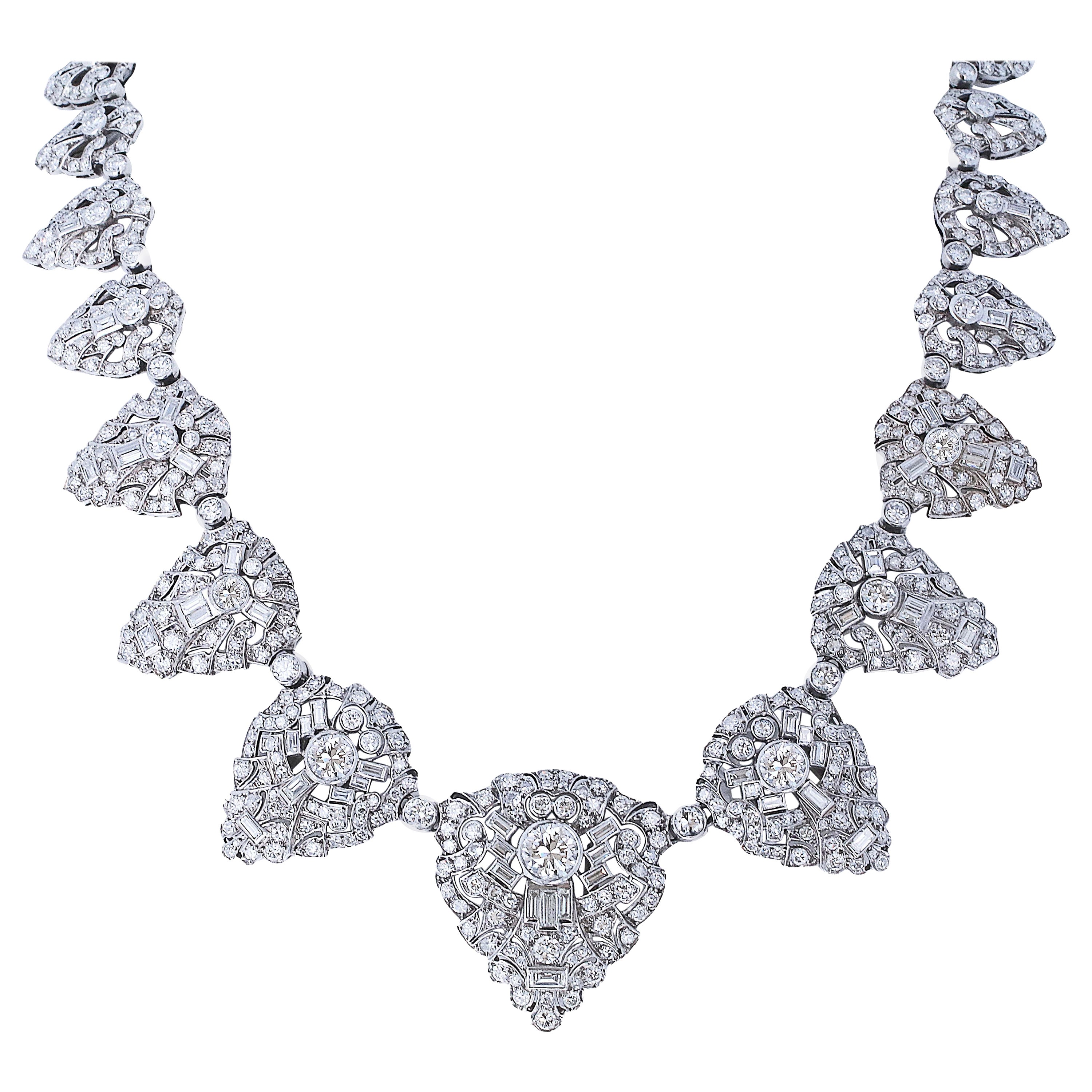 Antique Edwardian Diamond Necklace For Sale