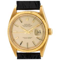 Rolex Yellow Gold Datejust Pie Pan Wristwatch Ref 1601 1971