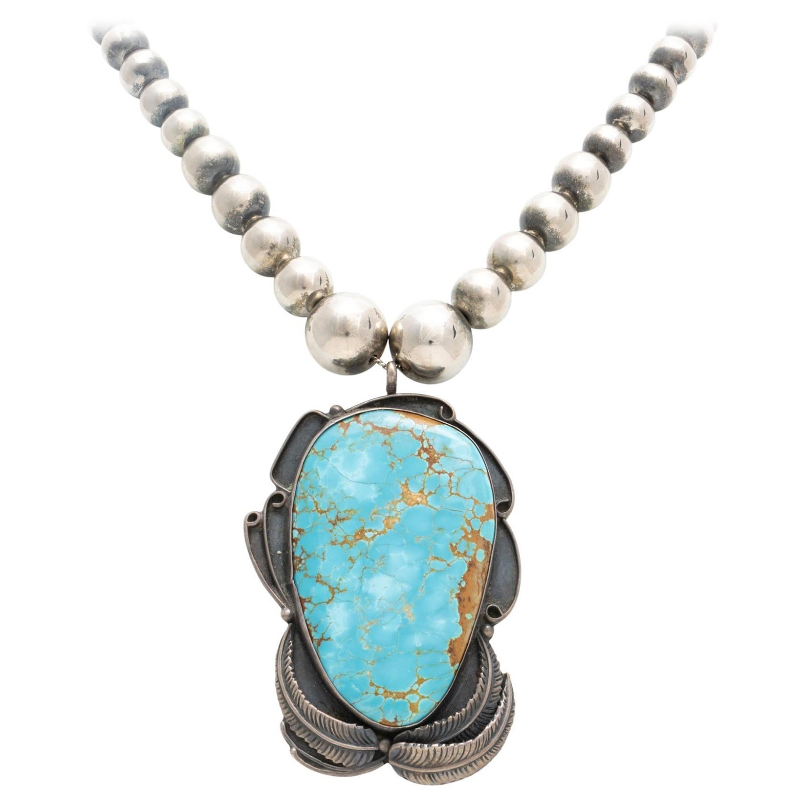 Navajo Turquoise Necklace For Sale