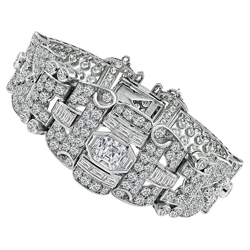 12.20ct Diamond Platinum Bracelet For Sale