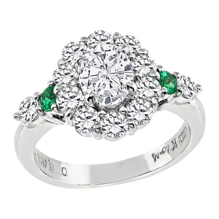 GIA Certified 0.54ct Center Diamond 0.70ct Side Diamond Engagement Ring