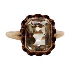 Vintage lemon quartz ring 14KT gold