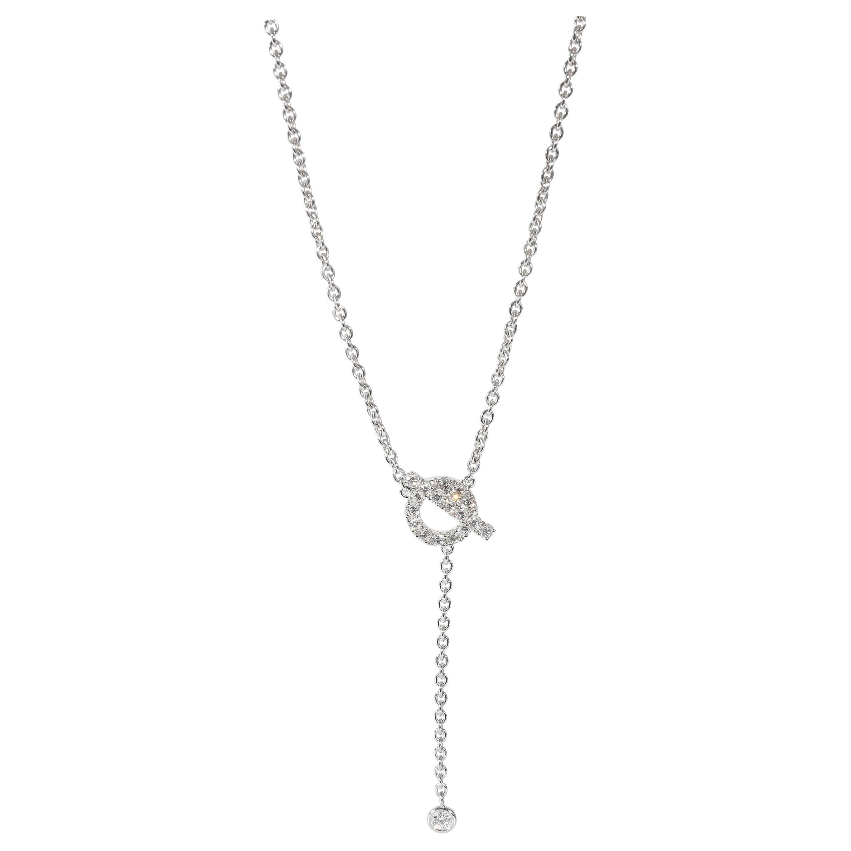 Hermès Finesse Fashion Necklace in 18k White Gold 0.55 CTW For Sale