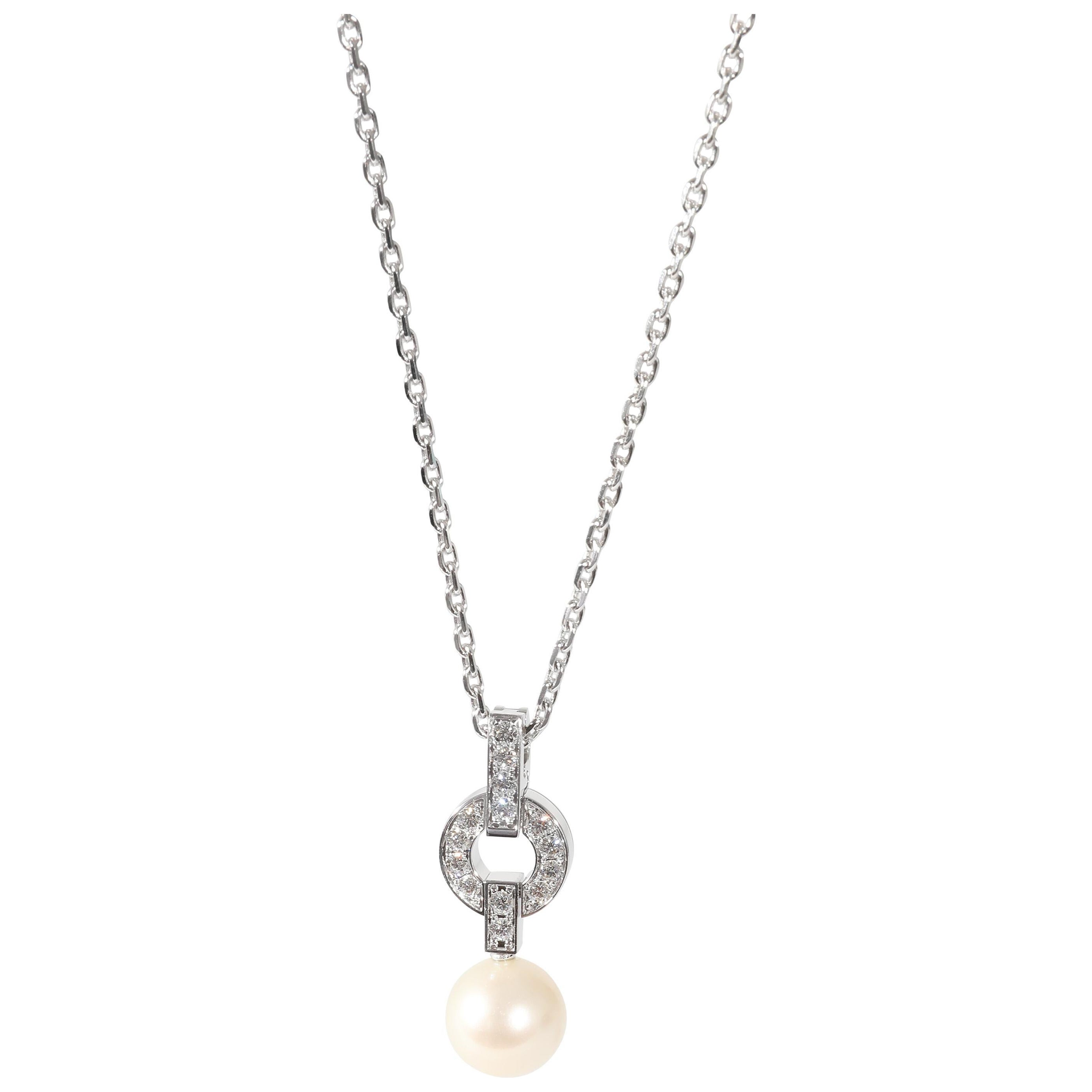 Cartier Himalia Pearl Pendant in 18K White Gold 0.25 CTW For Sale