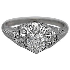 Edwardian .72 Carat Diamond Platinum Engagement Ring