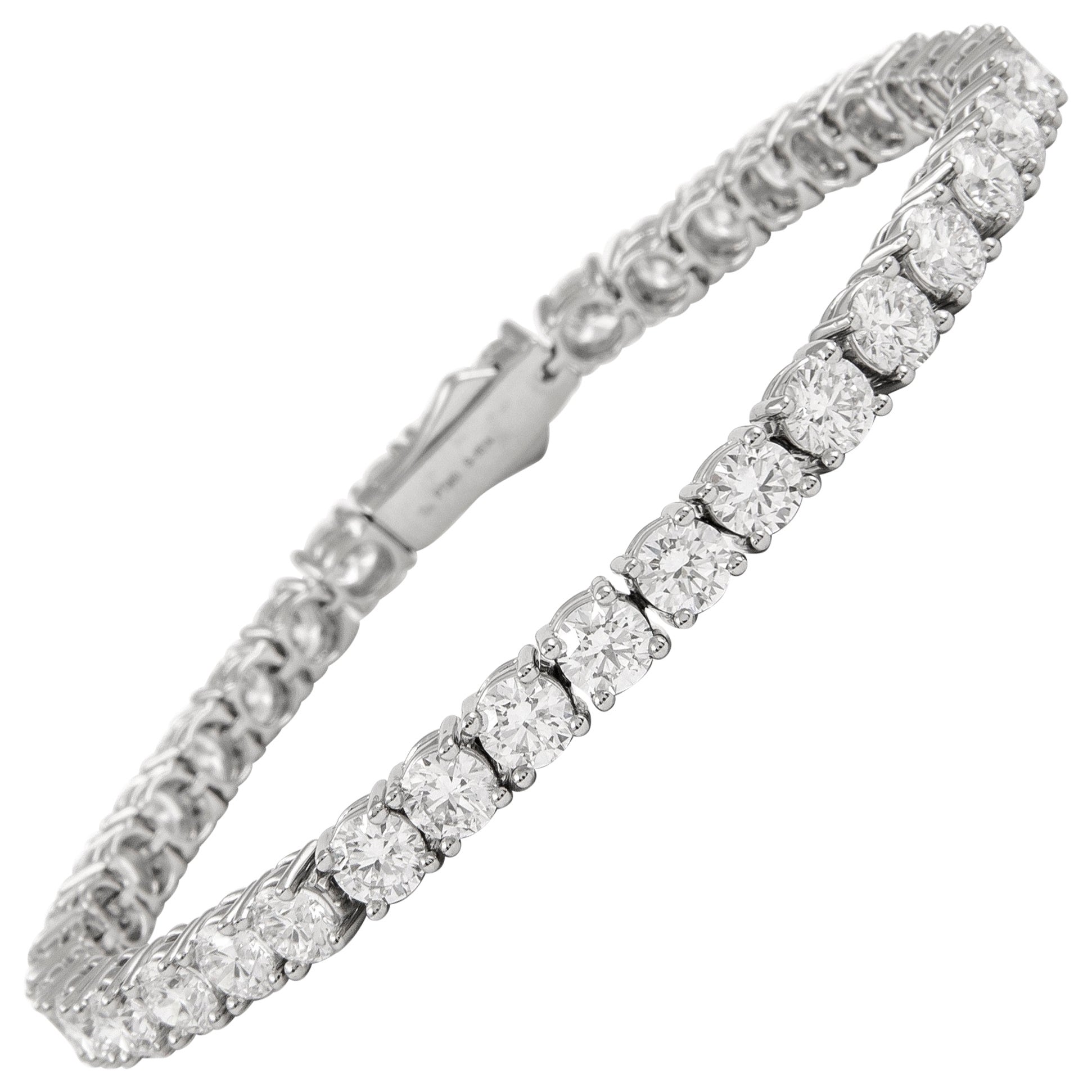 Alexander All GIA D VS2 Bracelet tennis en platine avec diamants 11,85 carats en vente