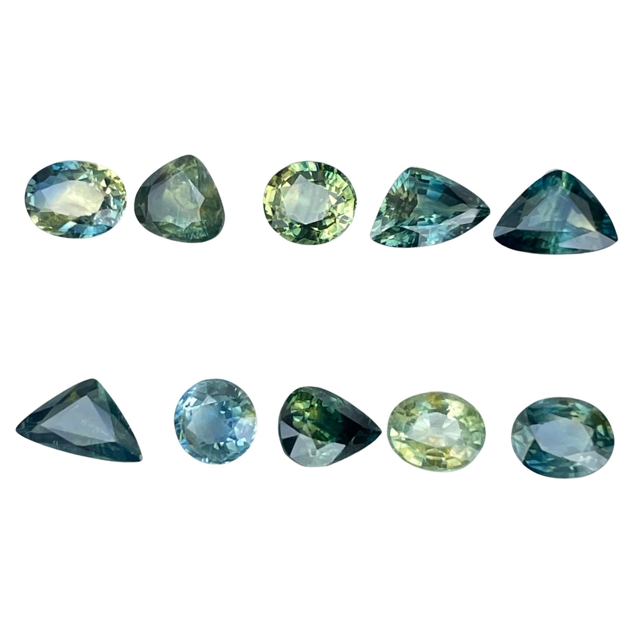 Natural Parti Sapphire 6.90 carats 10 Pieces Gemstones Lot from Madagascar