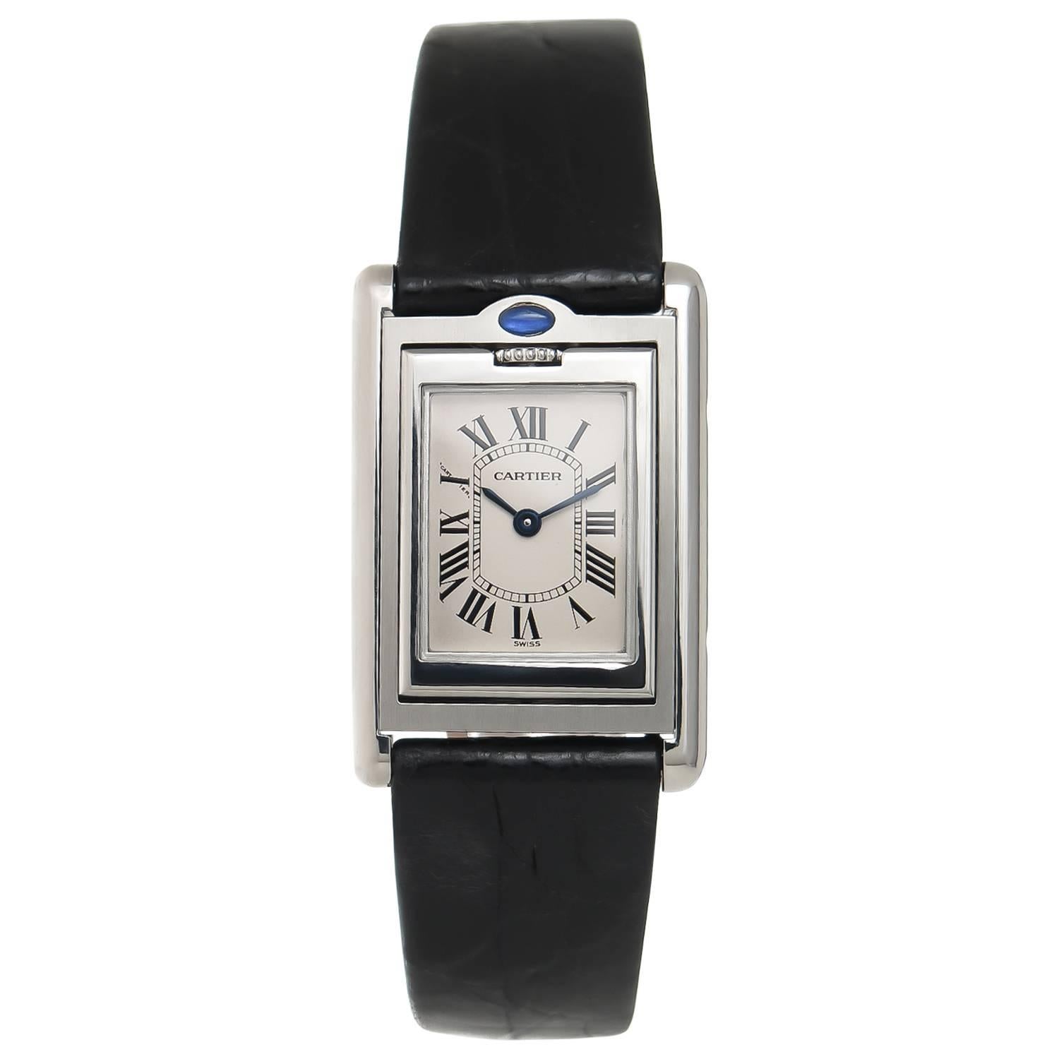 Cartier Ladies Stainless Steel Basculante Reversible Quartz Wristwatch 