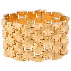 1950s Italian Wide Gold Bracelet 5