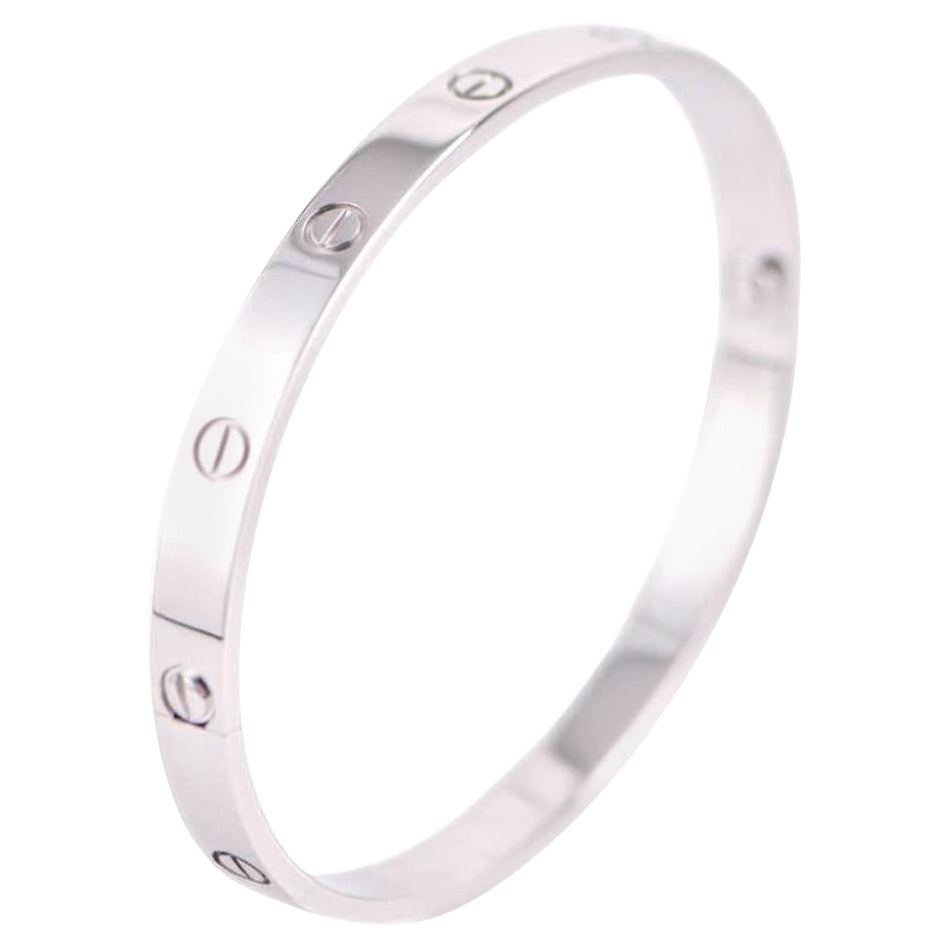 Cartier Love Bracelet in White Gold at 1stDibs | 750 19 cartier ip 6688 ...