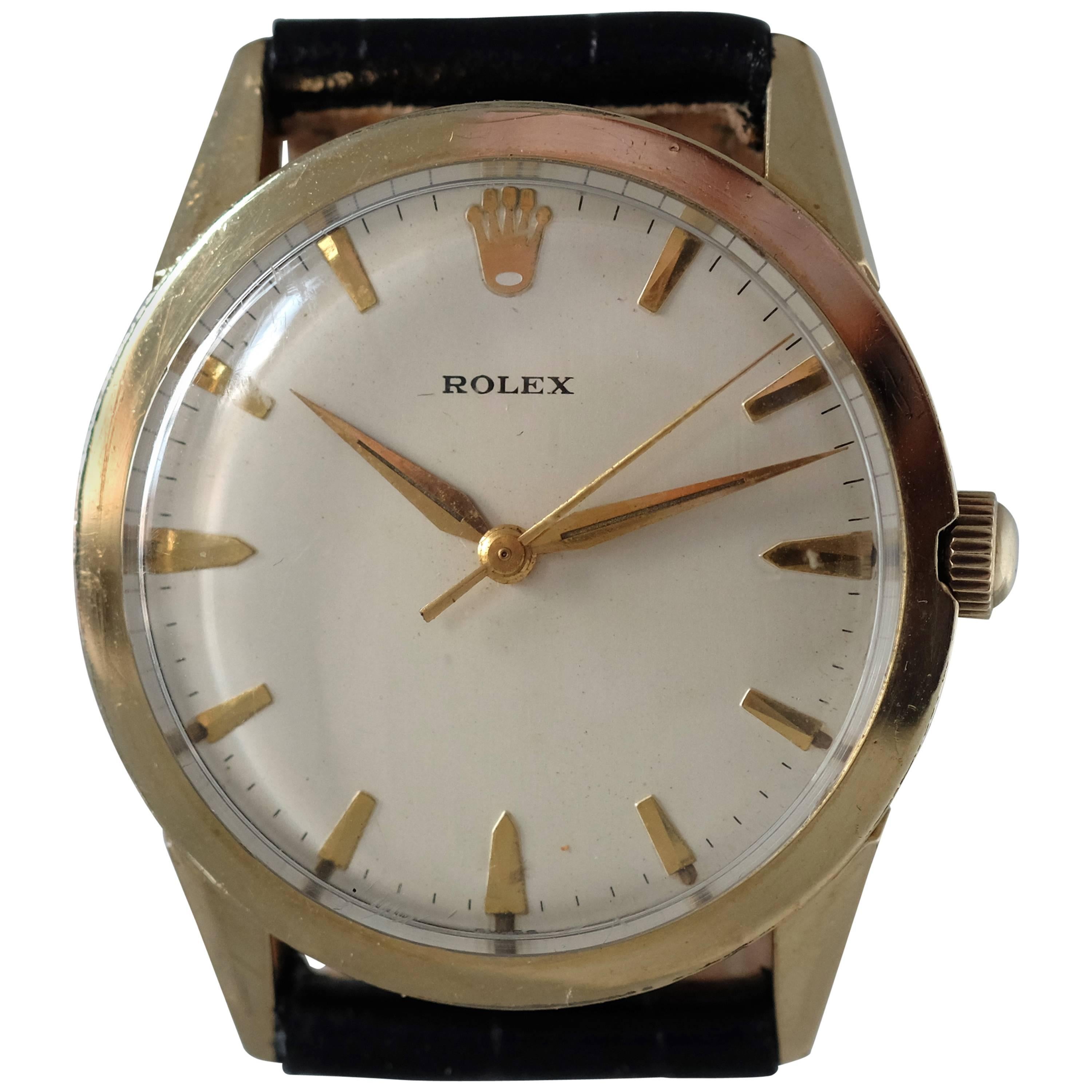 Rolex Yellow Gold Automatic Dress Wristwatch  For Sale