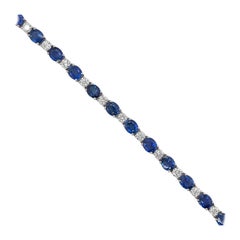 Bracelet de saphirs taille ovale et diamants ronds brillants