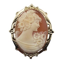 Broche/colgante camafeo vintage de oro amarillo de 10 quilates