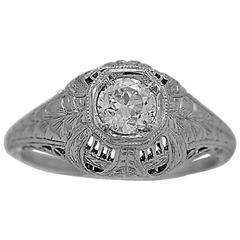 Edwardian .40 Carat Diamond Platinum Engagement Ring