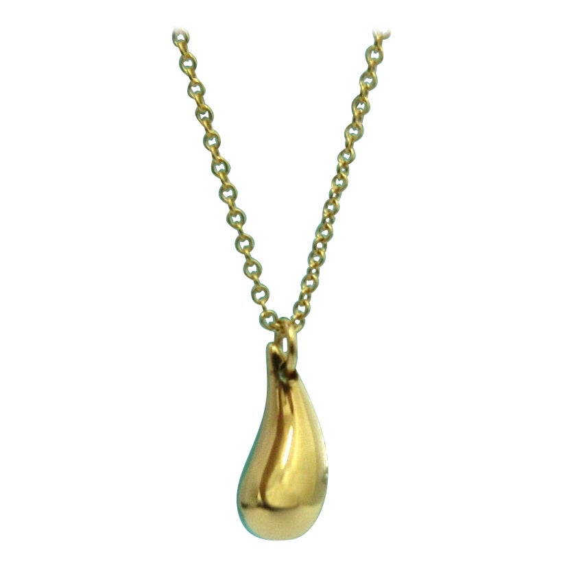 TIFFANY and Co. Elsa Peretti 18K Gold Teardrop Pendant Necklace For ...