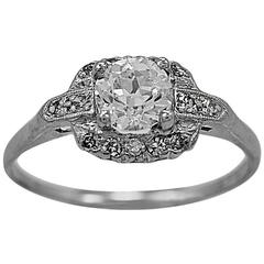 Art Deco .68 Carat Diamond Platinum Engagement Ring