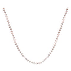 4.00 Carat Round Cut Diamond Tennis Necklace 18K Rose Gold