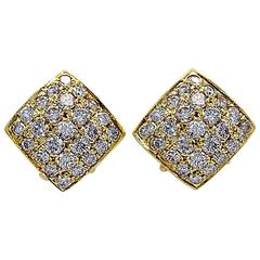 1.00 Carats Diamonds Gold Earrings