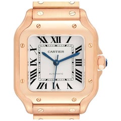 Cartier Santos Rose Gold Midsize Mens Watch WGSA0008 Card