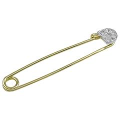 Diamond Gold Safety Pin