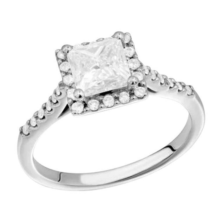 Diamonds 1, 19 Carat Unique Engagement 18k Ring for Her