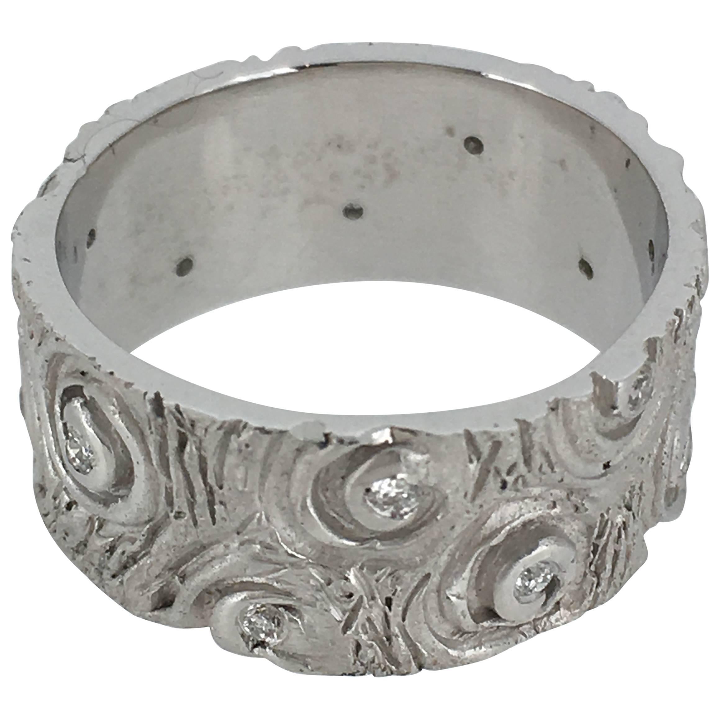 S. Van Giel Baroque Diamond Gold Wedding Ring For Sale