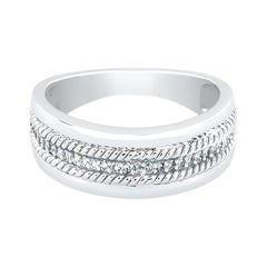 Used 10K White Gold Diamond Band Ring