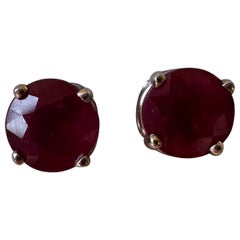 5mm ruby studs 14KT gold natural ruby stud earrings 
