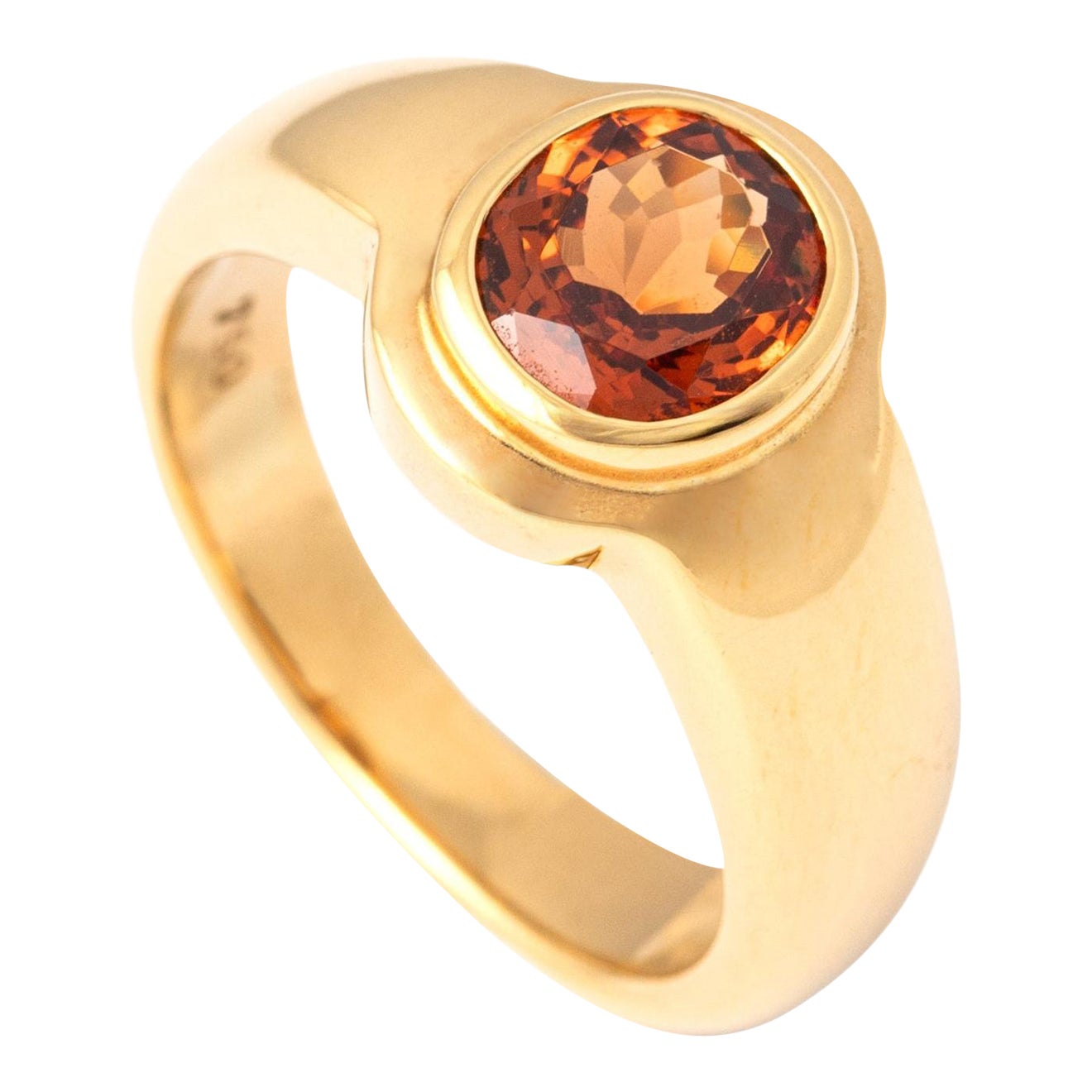 Garnet on Yellow Gold 18K Ring