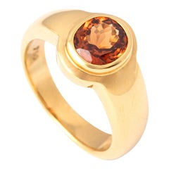 Garnet on Yellow Gold 18K Ring