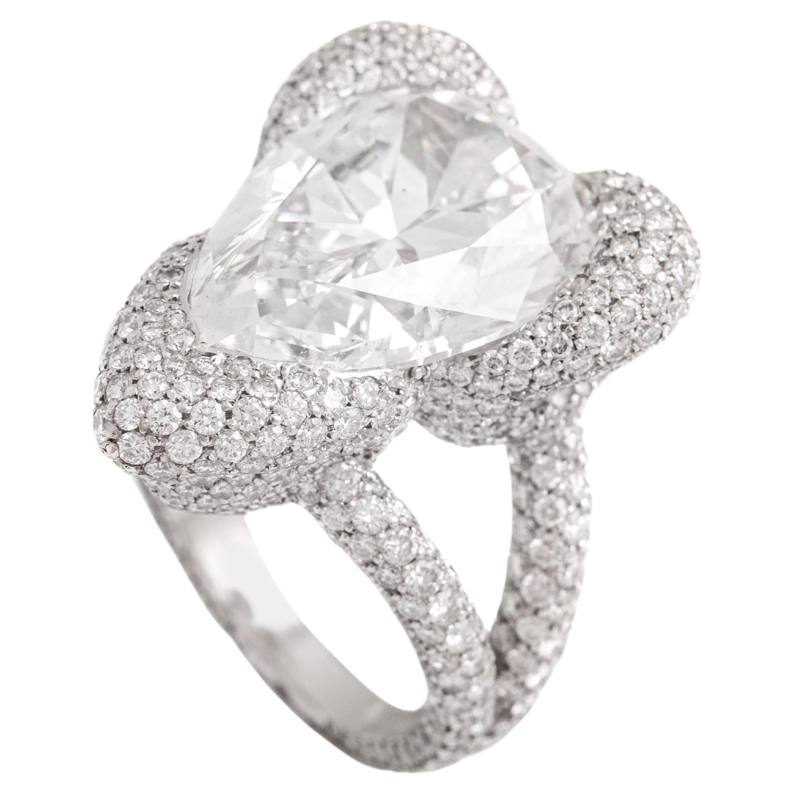 9.75 Carat Pear Shape Diamond D color Ring For Sale