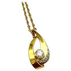 14 Karat Yellow Gold .40 Carat Diamond Slide Pendant