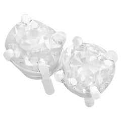 Boucles d'oreilles en platine avec diamant de 1,03 carat