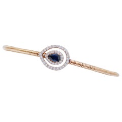 Sapphire, Diamonds, 18 Karat Rose Gold Bracelet.